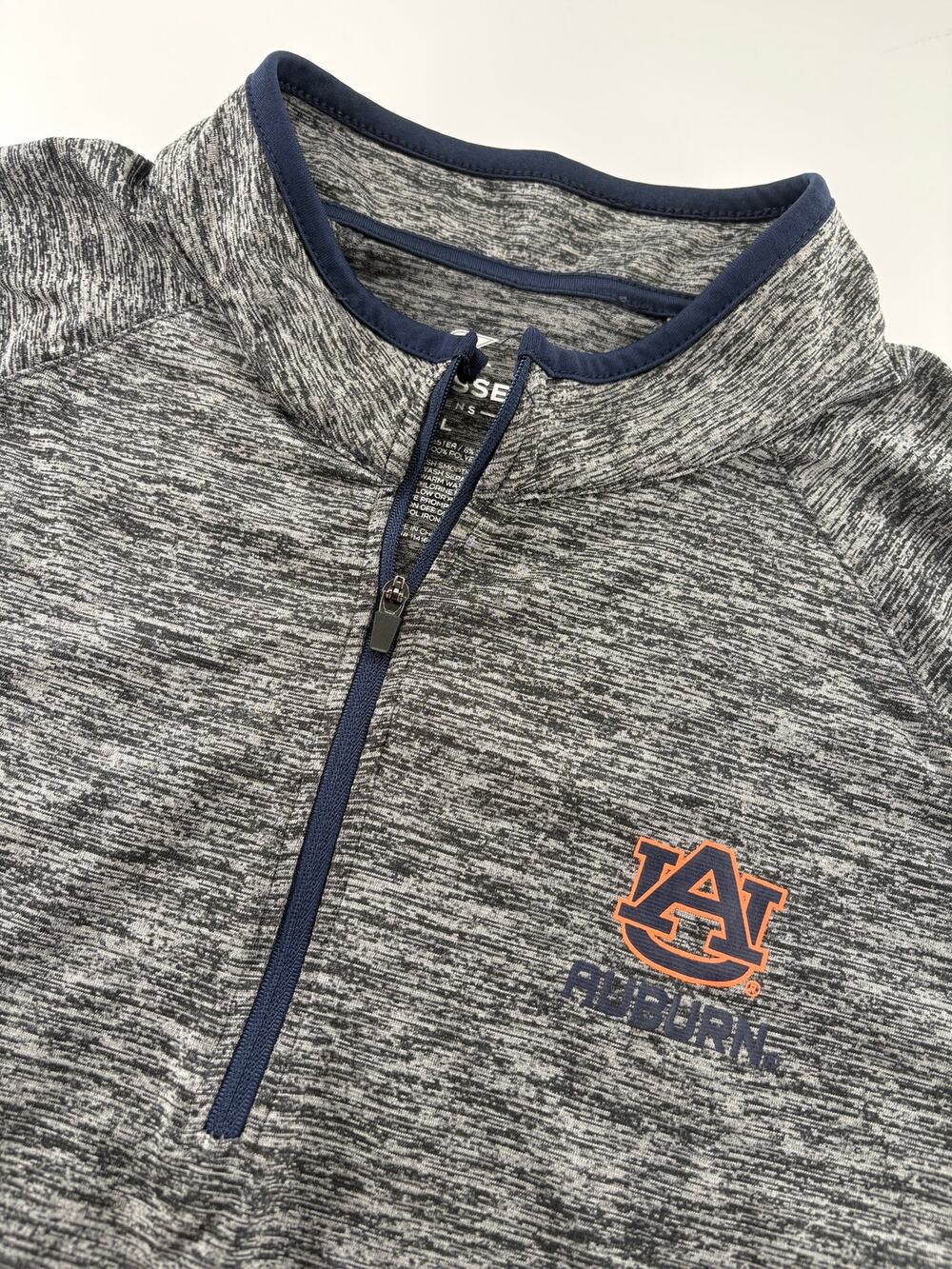 Colosseum Auburn Tigers Quarter Zip Pullover Men's L Grey Heather NCAA